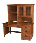 Mission 60" Wide Pedestal Desk w Hutch